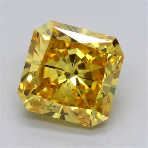 124ct Fancy Vivid Yellow Vvs2 Radiant Brilliant Cut Lab Grown Diamond
