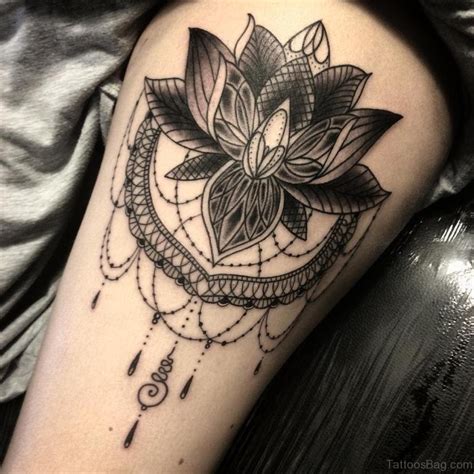 45 Best Lotus Flowers Tattoos On Thigh Tattoo Designs