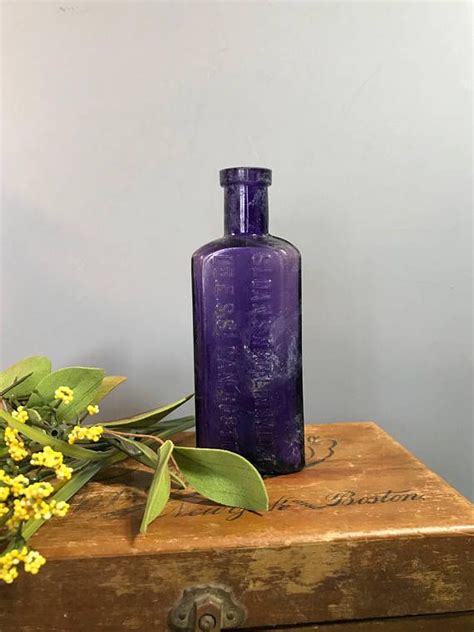 Vintage Purple Bottle Amethyst Glass Antique Sloan S