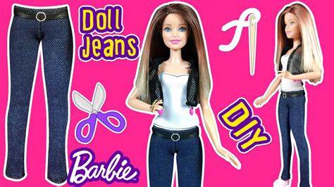 How To Make Barbie Doll Jeans Diy Barbie Clothes Tutorial Making