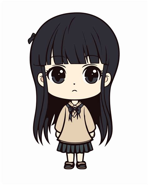 Mini Chibi Anime Niña 22695192 Vector En Vecteezy
