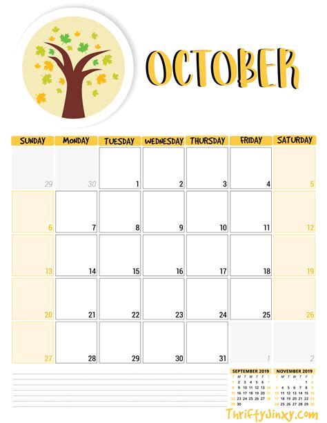 Printable October Calender Printable Word Searches