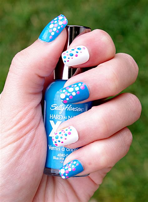 Dippin Dots Nails Blue Polka Dot Nails Summer Nails By Florina D Polka