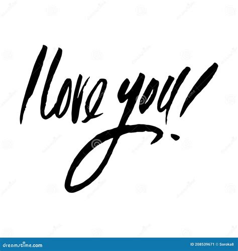 I Love You Vector Callygraphy Print Hand Writting Vector Pfrase For