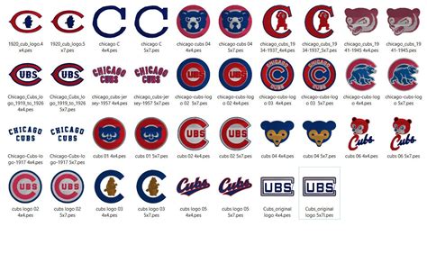 19 Different Chicago Cubs Baseball Sports Logos Embroidery Etsy