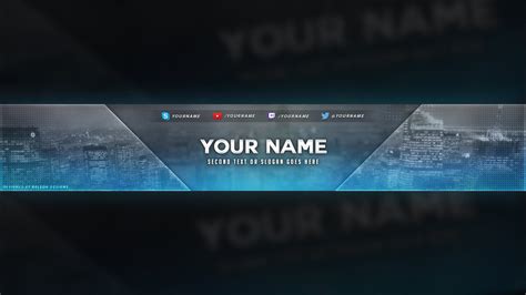 City Themed Youtube Banner Template Free Download Psd