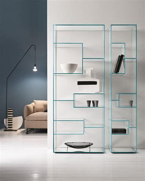 Contemporary Bookcase Glass Liber A By Luca Papini Tonelli Design Cheap Bookshelves Simple