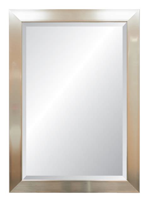 Vibe Rectangular Beveled Silver Frame Wall Mirror