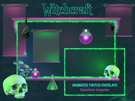 Witch Twitch Animated Overlays Goth Horror Magic Wicca Etsy Uk