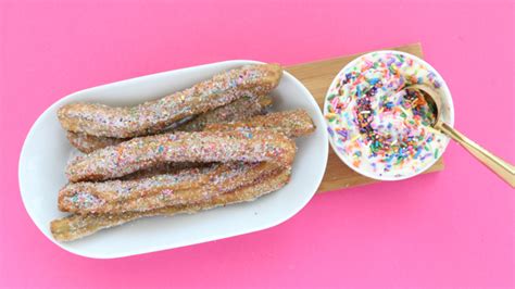 Eat It Funfetti Churros With Cream Cheese Frosting A Kailo Chic Life