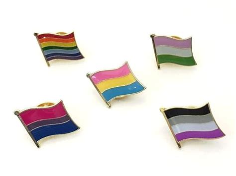 LGBTQ Flag Enamel Lapel Pin Badge Gay Pansexual Asexual Bisexual Gender