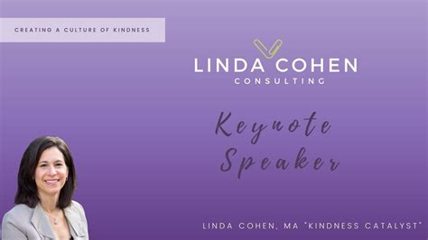 Kindness Keynote Speaker Linda Cohen Virtual Demo Reel 2021 Youtube
