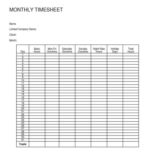 8 Best Images Of Printable Monthly Time Sheets Free 8 Best Images Of