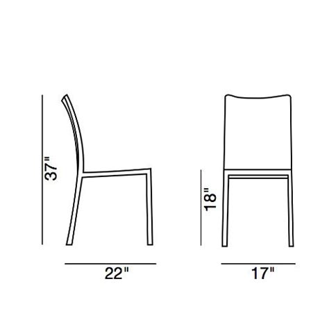 Aluminum stacking chair 36h x 16.75w x 21.25d 18 sh, 19.5 sh w/cushion x 16.5 sd (inside) Bonaldo Marta Modern Dining Chair by James Bronte | Stardust | Modern dining chairs, Chair ...