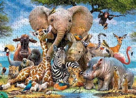 1000 Piece Jigsaw Puzzles Elephant Animal World Pieces Jigsaw