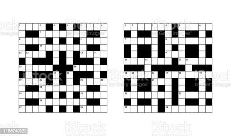 13x13 Crossword Puzzle Vector Illustration Empty Squares Stock