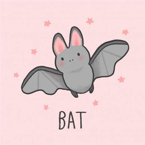 Premium Vector Cute Bat Cartoon Hand Drawn Style Cute Cartoon