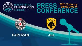 Partizan V Aek Press Conference Basketball Champions League Youtube
