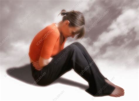 Woman Holding Her Abdomen In Pain Stock Image M382 0594 Science Photo Library