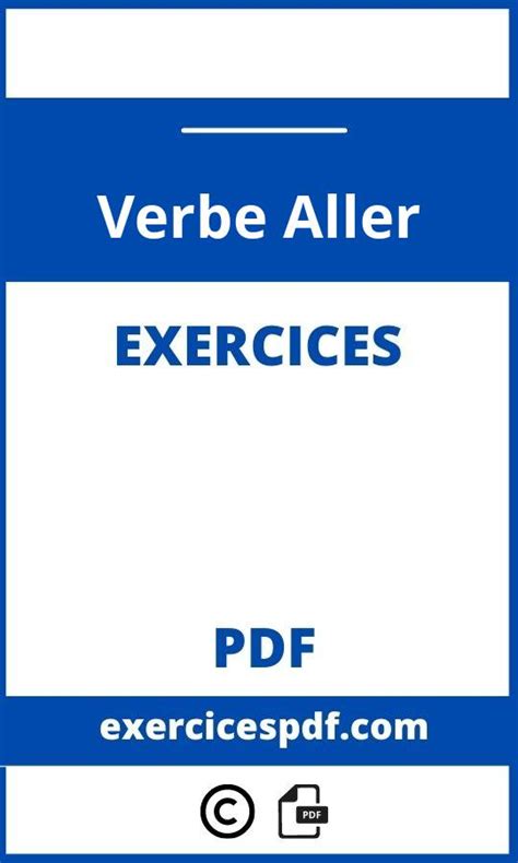 Verbe Aller Exercices Pdf
