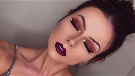 Soft Glam Palette Makeup Tutorial Deep Red And Gold Smokey