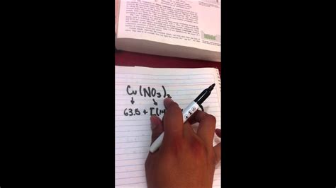 You can determine the moles of. Molar Mass of Cu(NO3)2 (#225-1) - YouTube