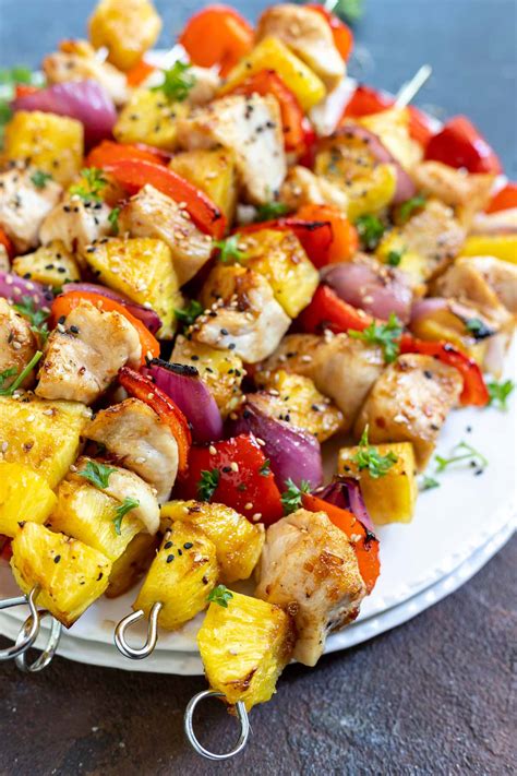 I do have an indoor grill but sometimes it's preheat oven to 350*. PINEAPPLE CHICKEN KABOBS!!! + WonkyWonderful