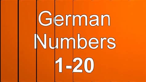 German Numbers Song German Numbers 1 20 Numbers Song In German