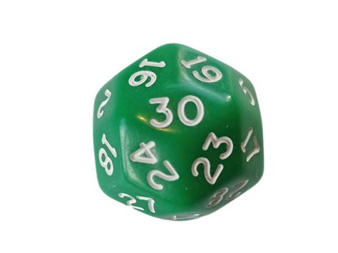 Opaque Green 30 Sided Dice Snm Stuff