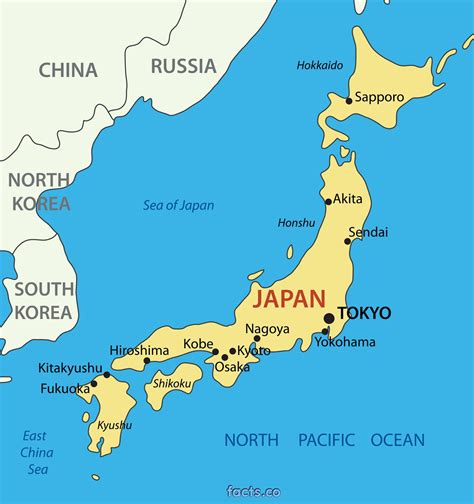 اليابان بلد في شرق آسيا، يقع بين المحيط الهادئ وبحر اليابان، وشرق شبه الجزيرة الكورية. اليابان المدن الرئيسية خريطة اليابان خريطة المدن الرئيسية ...