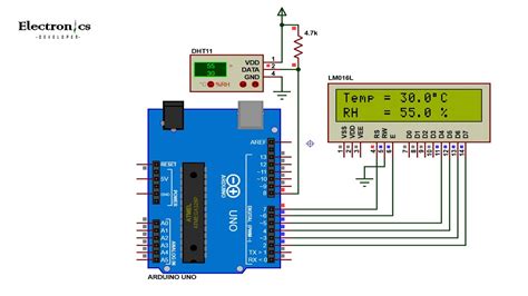 DHT11 Sensor Interfacing With Arduino And LCD Simulation YouTube