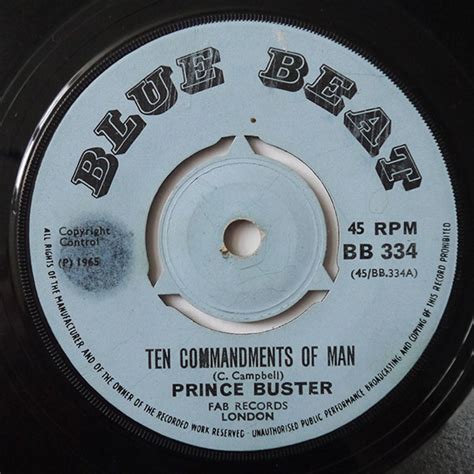 Prince Buster Ten Commandments Of Man Light Blue 3 Prong Pushout Centre Vinyl Discogs