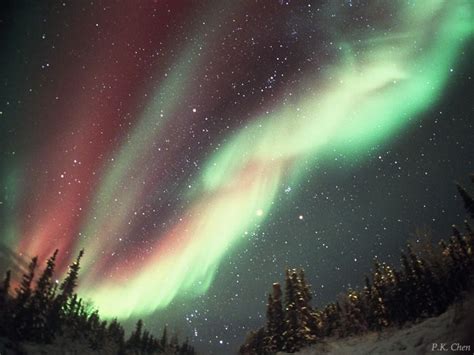 Lights Of Alaska Northern Lights Or Aurora Borealis In Sky