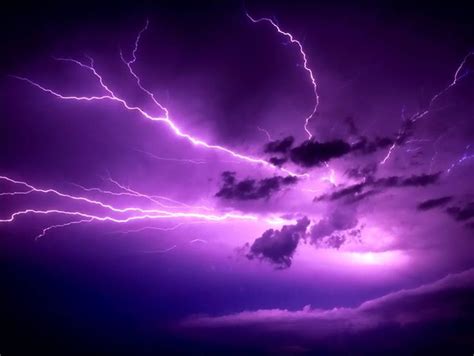 Thunderstorm Purple Natural Phenomena Purple Sky Wild Weather