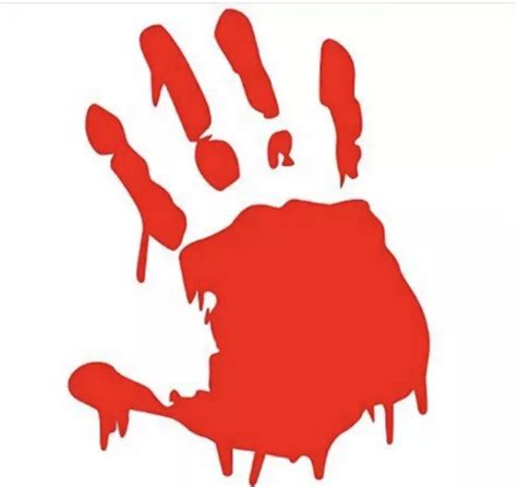 Red Bloody Hand Print Vinyl Decal Sticker Zombie Horror Car Window Free