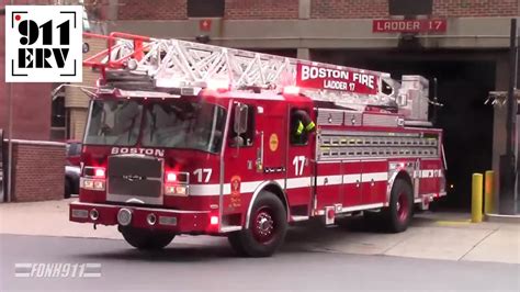 Boston Fire New Ladder 17 Responding With Rumbler Youtube