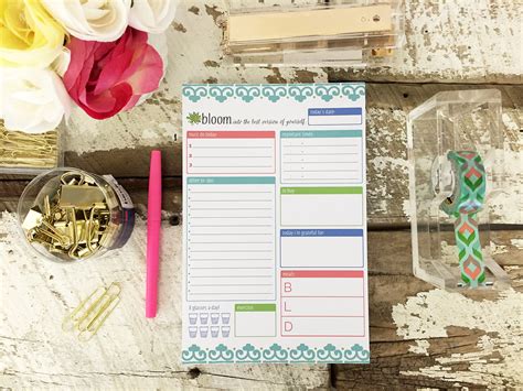 Bloom Daily Planners Planning System Tear Off To Do Pad Teal Daily