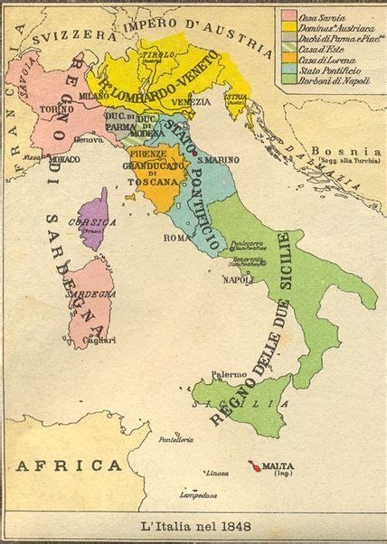 Litalia Nel 1843 Mappe Napoli Sicilia