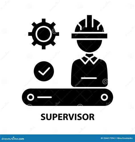 Supervisor Icon Black Vector Sign With Editable Strokes Concept