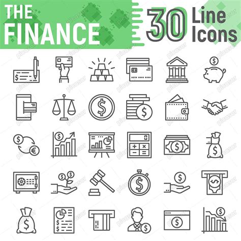 30 آیکون پول و بازارهای مالی پیکاسور