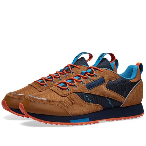 Reebok Classic Leather Ripple Trail Wild Brown And Collegiate Navy End