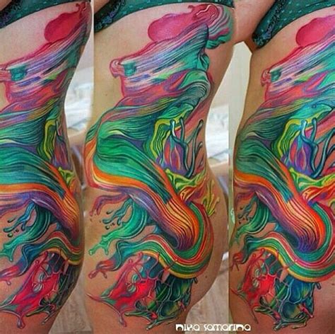The Splash Of Color From Nniikkaa Tatuagens Impressionantes Tatuagens Psicadélicas Desenhos