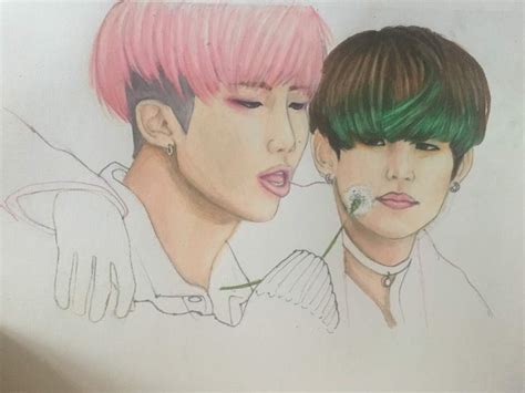 You can download 484*620 of bts love yourself now. BTS V and RM epilogue color pencil drawing | Kpop FanArt Amino