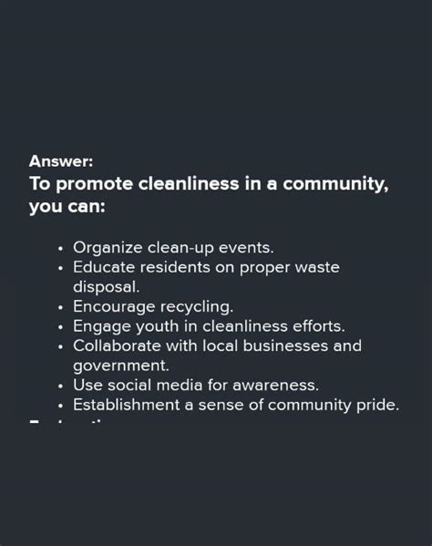 How Do You Promote Cleanliness In The Community Brainlyph