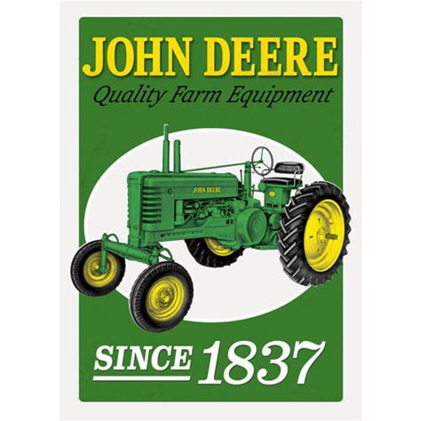 John Deere 1837 Tractor Embossed Metal Sign