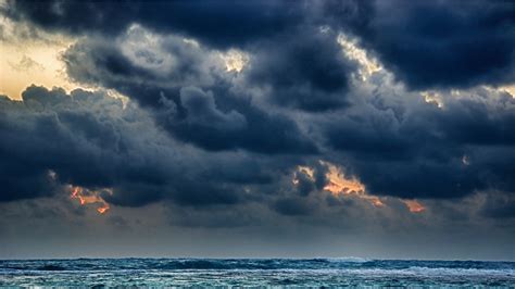 Storm Weather Rain Sky Clouds Nature Sea Ocean Wallpaper 3200x1801