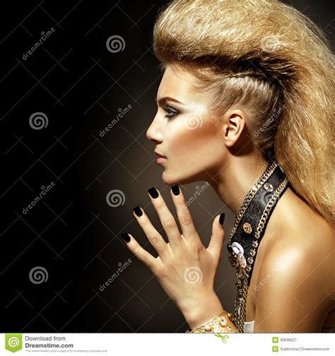 Rocker Style Girl Portrait Stock Image Image Of Metal