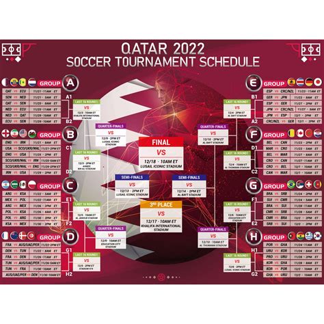 World Cup 2022 Schedule World Cup Qatar 2022 Poster Fifa World Cup Print World Cup 2022 Chart