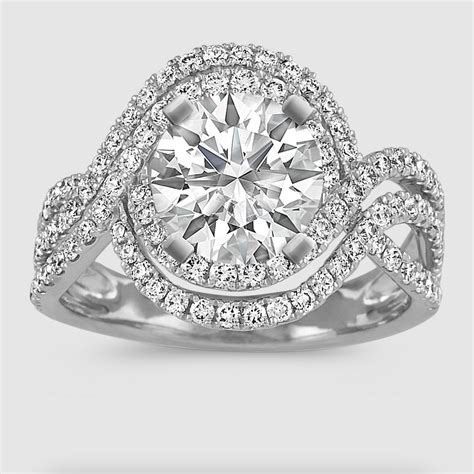 Shane Co Round Diamond Swirl Engagement Ring