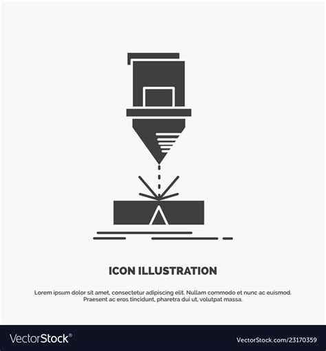 Cutting Engineering Fabrication Laser Steel Icon Vector Image